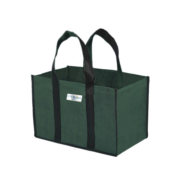 Reusable Large Canvas Grocery Shopping Tote Bag with Extra Heavy Duty Super Strong with Reinforced Handles & Sturdy Thick Bottom for Work Gym Beach Travel Bag (26x43x33 cm), Dark Green (JG-CSB-G1)