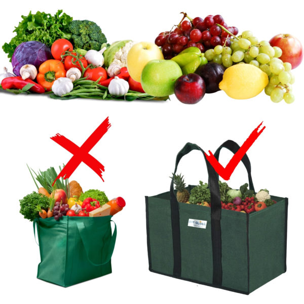 Reusable Large Canvas Grocery Shopping Tote Bag with Extra Heavy Duty Super Strong with Reinforced Handles & Sturdy Thick Bottom for Work Gym Beach Travel Bag (26x43x33 cm), Dark Green (JG-CSB-G1) - Image 4