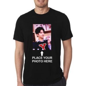 Customized Printed Photo Text Round Neck Half Sleeve Black Cotton T-shirt
