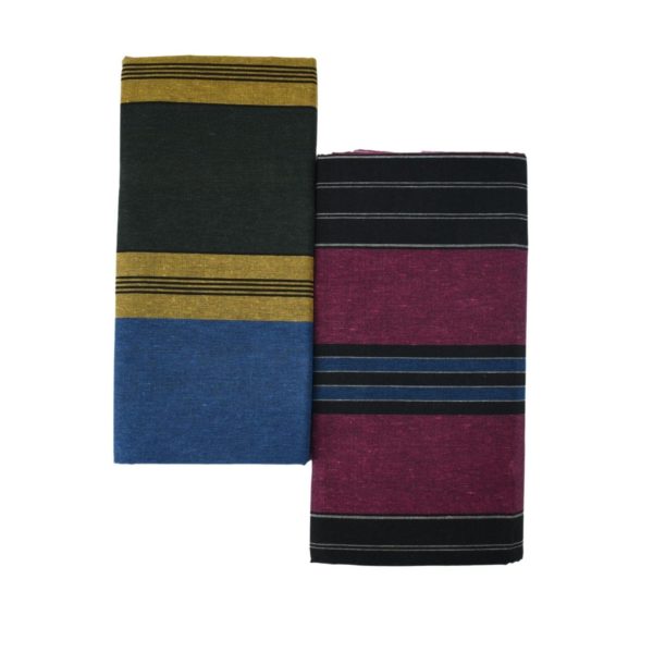 JESSY GLOBAL Premium Cotton Stitched Lungi for Men Comfort - Lungi Cotton 2.10 Meter - Attractive and Traditional for Men - Pack of 2- Ready to wear - Feel The Tenderness and Comfort